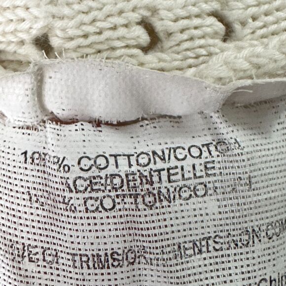 Tory Burch Sweatshirt Women’s Medium Knit Floral Lace Cream Ivory Off White - Picture 7 of 10